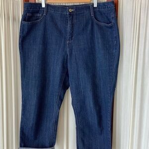 Jones New York Jeans Women's City Cuffed Capri Blue Denim With Stretch Size 16W